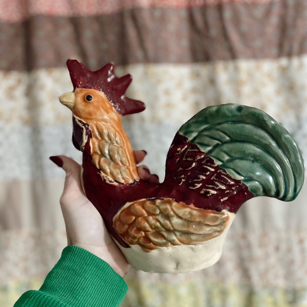 Ceramic Rooster Figurine Decor